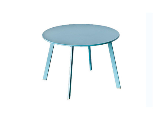 耐湿性の洗濯できる青い円形の庭の鋼鉄テーブル