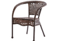 テラスの屋外の食事のための金属の柳細工の藤の積み重ね可能な椅子
